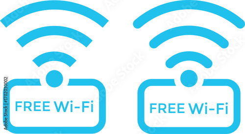 Free wifi zone icon set. Set collections free WIFI trendy colorful icon sign. free wifi icon collection for restaurant, office, home, shop etc place free internet or network service.
