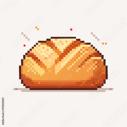 Pixel Bread Icon RPG Food Item