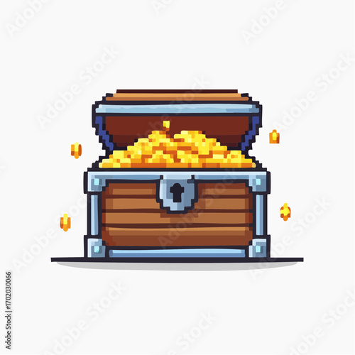 Pixel Treasure Chest Icon for RPG Adventure Game