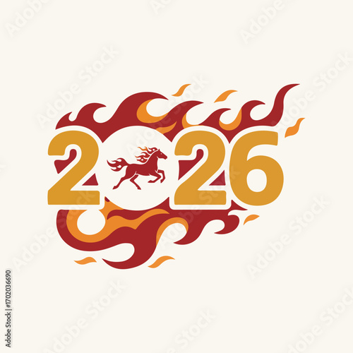 happy 2026 new year, fire horse chinese new year