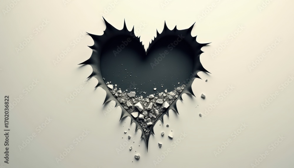 Naklejka premium heartbreak simbolising 