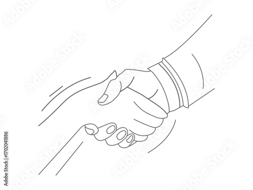Art of close up of two hands shaking in agreement