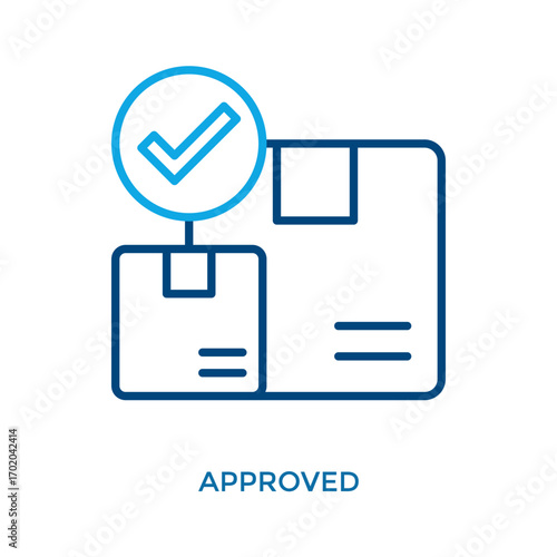 Approved Icon Outline Color Style. Vector Illustration For Graphic Design