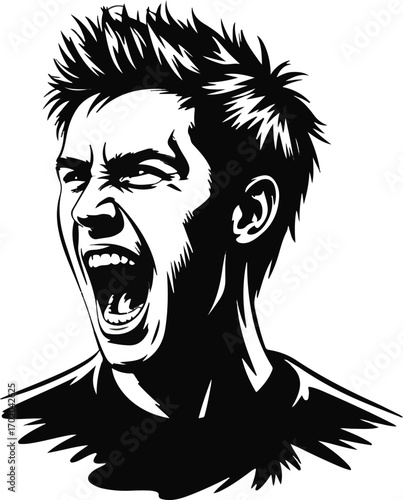 Man Shouting with Exuberance