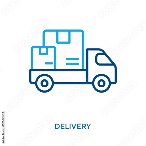 Delivery Icon Outline Color Style. Vector Illustration For Graphic Design