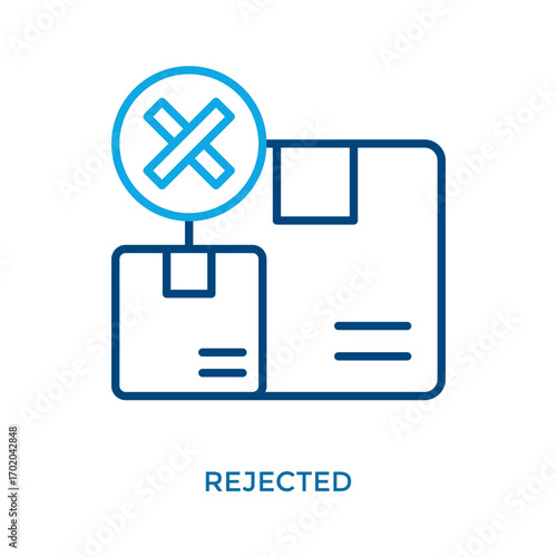 Rejected Icon Outline Color Style. Vector Illustration For Graphic Design