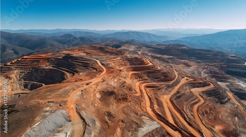 Aerial View of an Open-pit Gold Mine