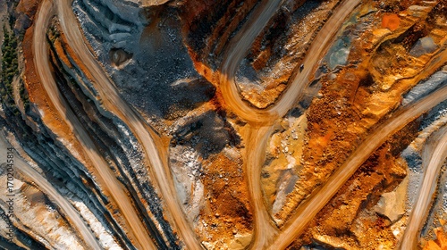 Aerial View of an Open-pit Gold Mine