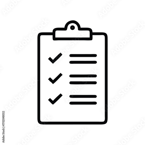 Checklist Clipboard Icon with Tick Marks