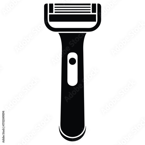 Black Silhouette Illustration of Electric Razor for Men's Shaving and Grooming Needs