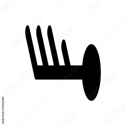 Illustration of a wind barb symbol indicating wind speed and direction on a white background plain style