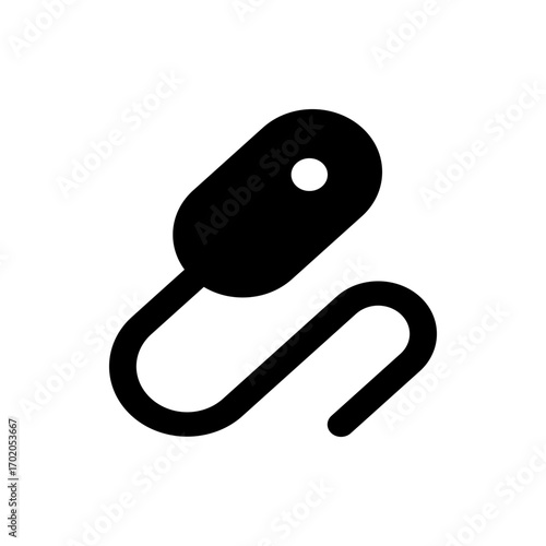 Illustration of a car windshield wiper symbol displayed on a screen with a black background and white wiper