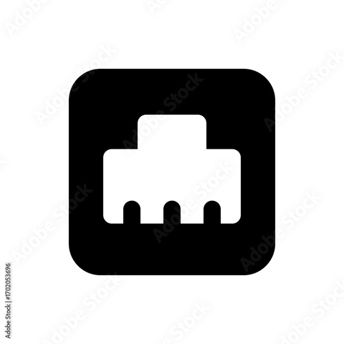 Black icon showing a stack of three sheets with the top sheet slightly curved on a white background view