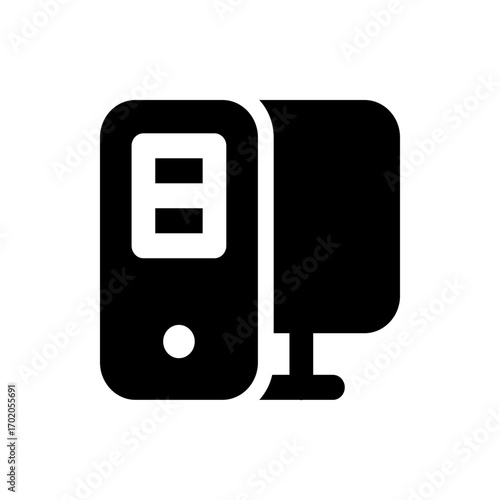 Silhouette of a person using a hand plane on a surface with a circular shape above their head in black