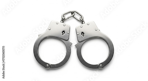 Isolated Handcuffs on White Background