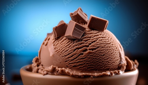 Wallpaper Mural a close up view features rich indulgent chocolate ice cream filled with delicious chunks of chocolate throughout Torontodigital.ca