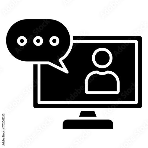 Online Mentor Glyph Icon