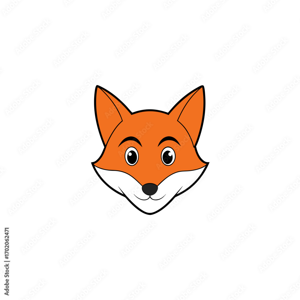 Obraz premium Illustration of a cartoon fox head design on transparent background