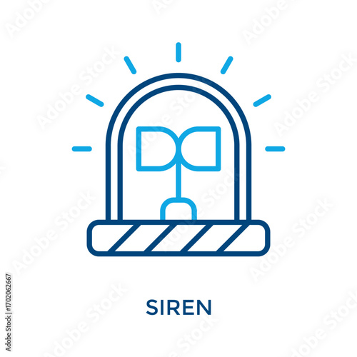 Siren Icon Outline Color Style. Vector Illustration For Graphic Design