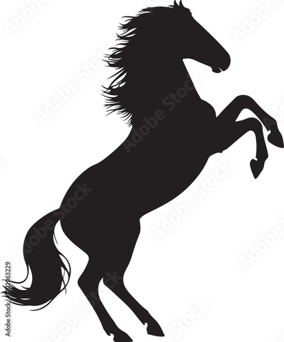 hores silhouette vector on white background