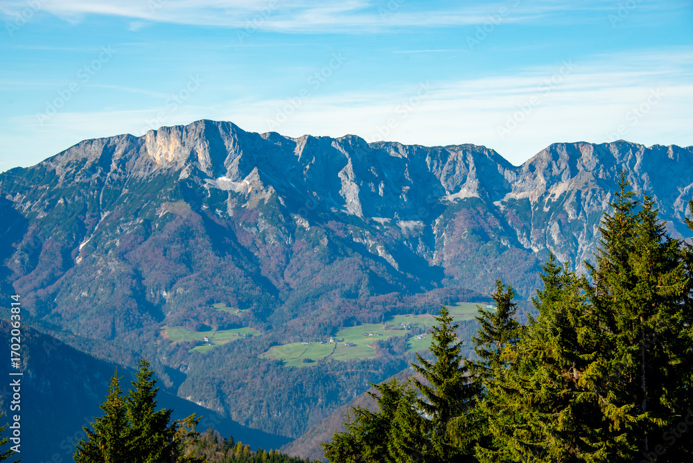 Fototapeta premium Berchtesgaden Alps in Rossfeld Panorama View - Germany