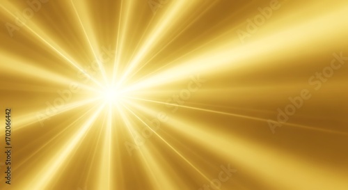 Bright Golden Radiance Burst Background.