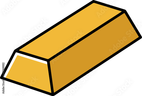 Simple Line Illustration Gold Bar Wealth and Investment Graphic Icon