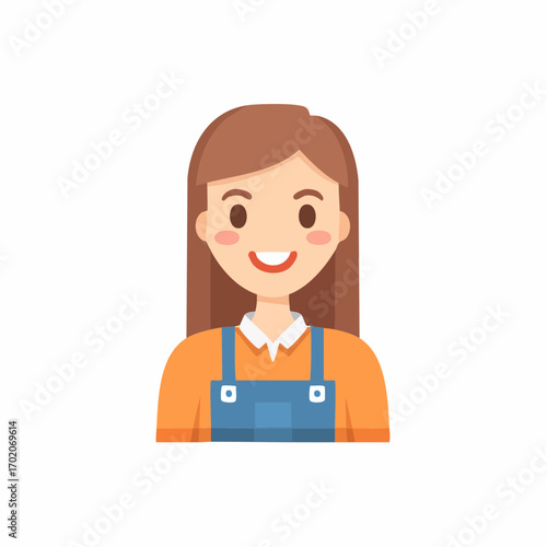 Smiling Woman Avatar Icon Design Illustration Worker Occupation Female Figure