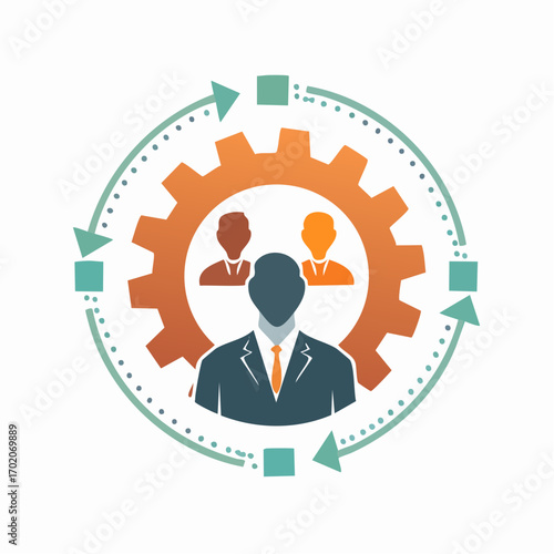 Teamwork and Process Concept. Abstract Illustration of Business Collaboration