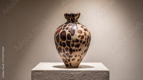 Wallpaper Mural Decorative ceramic vase with spotted pattern on pedestal Torontodigital.ca