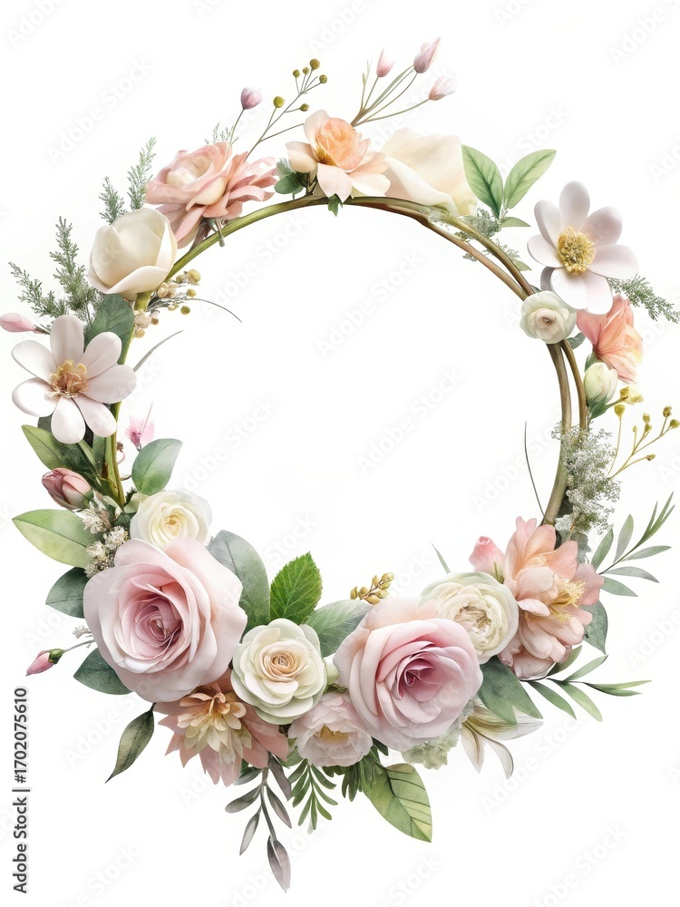 Fototapeta premium Blanc Wedding Flower Arrangement in a Floral Crown