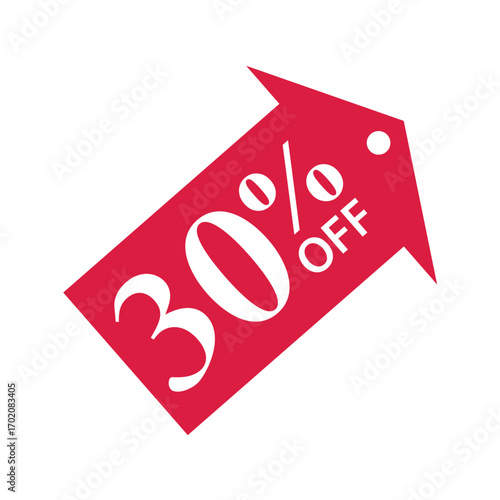 Up to 30 percent off discount sale badge
