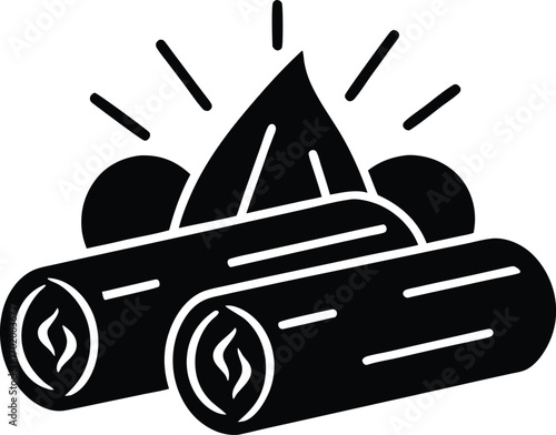 Glowing logs vector icon.