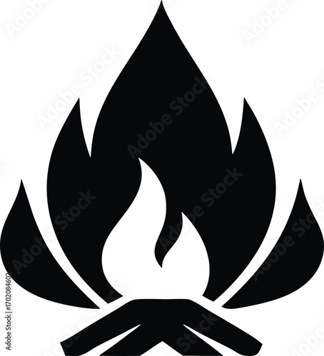 Minimal bonfire vector icon.