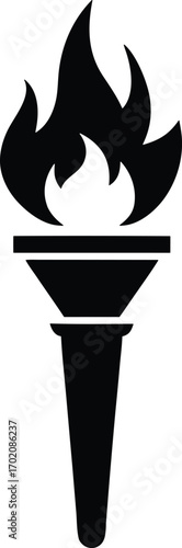 Torch and fire vector icon.