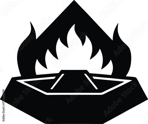 Survival firepit vector icon.