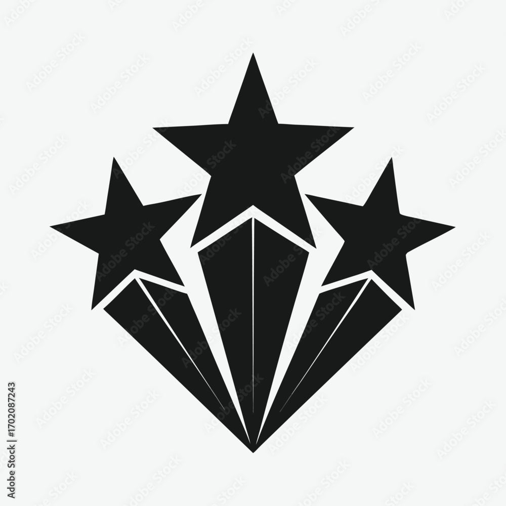 Obraz premium Stylized graphic illustration of five black shapes