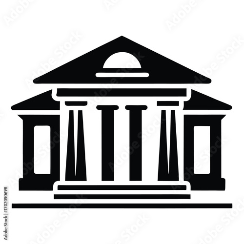 legal building icon black and white silhouette