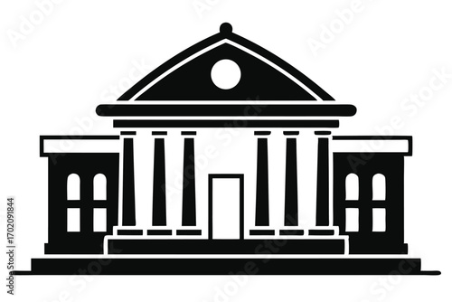 legal building icon black and white silhouette