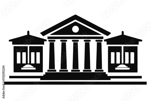 legal building icon black and white silhouette