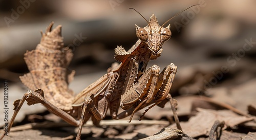 Beautiful Praying Mantis in Natural Habitat.