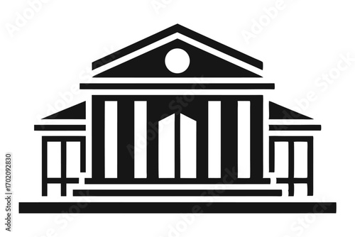 legal building icon black and white silhouette