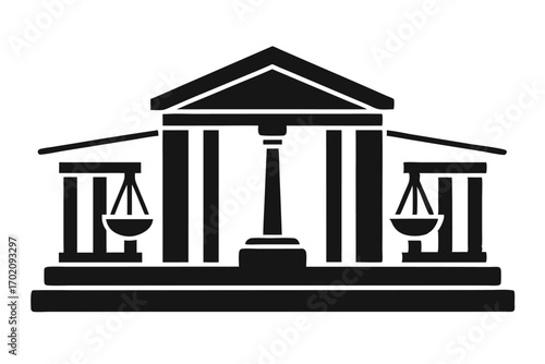 legal building icon black and white silhouette