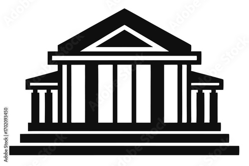 legal building icon black and white silhouette