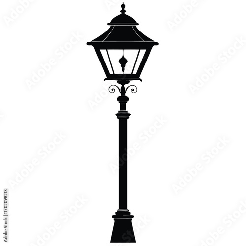 lamp post light black and white silhouette