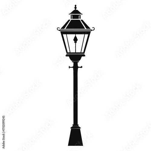 lamp post light black and white silhouette