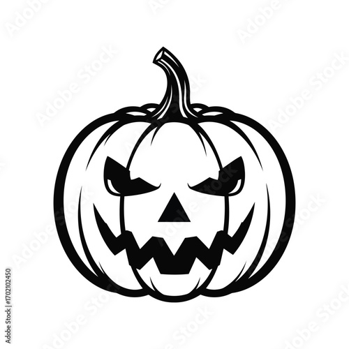 Scary jack o lantern halloween pumpkin face icon graphic design for holiday celebrations vector