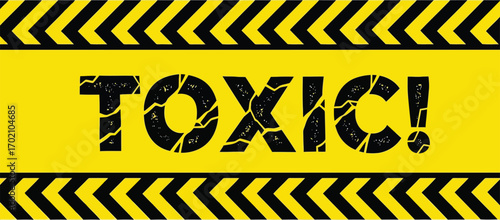 Danger warning toxic symbol barricade hazard alert signage cautionary tape vector