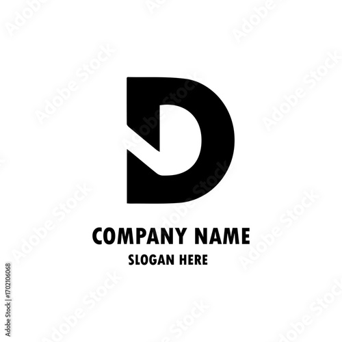 D style logo icon shape