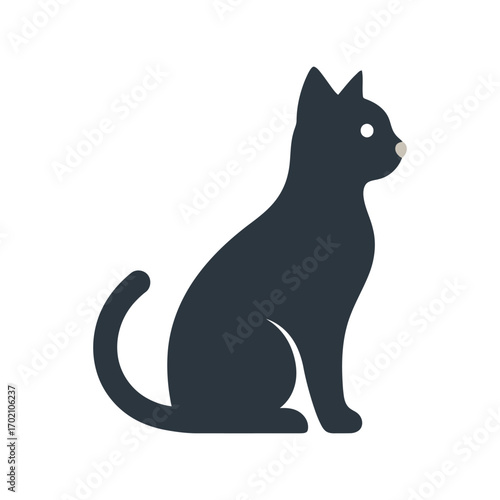 Wallpaper Mural Elegant silhouette sitting black cat icon simple clean design minimalist pet animal graphic vector Torontodigital.ca